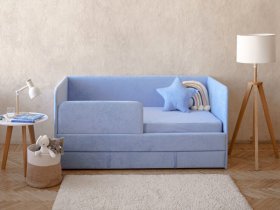 Диван-кровать Happy (васильковый) в Линёво - linyovo.mebel-nsk.ru | фото