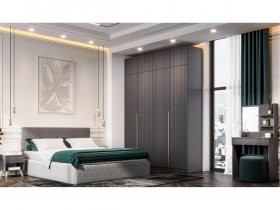 Гардеробная Эккервуд (графит) в Линёво - linyovo.mebel-nsk.ru | фото