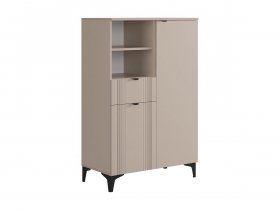 Комод 2 Рич (кашемир/фрапучино матовый/черный) в Линёво - linyovo.mebel-nsk.ru | фото