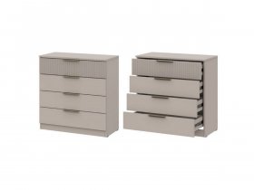 Комод 4 ящика (ЛДСП/МДФ) Эккервуд (меланж) в Линёво - linyovo.mebel-nsk.ru | фото