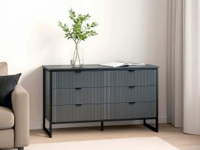 Комод 6 ящиков Нора (металл бруклин/графит) в Линёво - linyovo.mebel-nsk.ru | фото