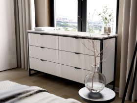 Комод 6 ящиков Нора (персидский жемчуг) в Линёво - linyovo.mebel-nsk.ru | фото