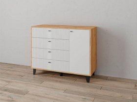 Комод «Катрин-13» (дуб крафт золотой/карбон фарфор) в Линёво - linyovo.mebel-nsk.ru | фото
