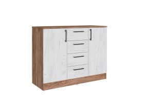 Комод Вегас (дуб крафт табачный/дуб крафт белый) в Линёво - linyovo.mebel-nsk.ru | фото
