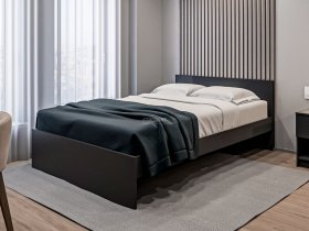 Кровать двуспальная 1,4м Бруклин СБ-3353 (диамант серый) в Линёво - linyovo.mebel-nsk.ru | фото