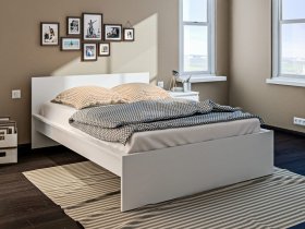 Кровать двуспальная 1,4м Леон СБ-3368 (белый) в Линёво - linyovo.mebel-nsk.ru | фото