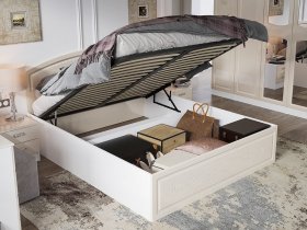 Кровать двуспальная 1,6 м Венеция КРМП-160 с подъемным механизмом в Линёво - linyovo.mebel-nsk.ru | фото