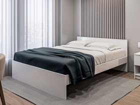 Кровать двуспальная 1,6м Бруклин СБ-3354 (белый) в Линёво - linyovo.mebel-nsk.ru | фото