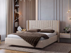 Кровать двуспальная 1,6м Диор (кашемир суфле (велюр)) в Линёво - linyovo.mebel-nsk.ru | фото