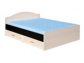 Кровать  двуспальная с ящиками 1,6м-1 (круглая спинка) в Линёво - linyovo.mebel-nsk.ru | фото