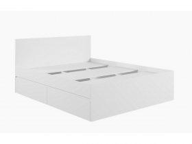Кровать двуспальная с ящиками 1,6м Мадера-М1600 (белый) в Линёво - linyovo.mebel-nsk.ru | фото