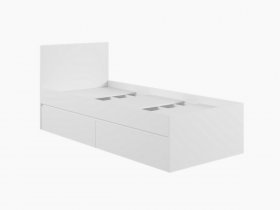 Кровать односпальная с ящиками 0,9м Мадера-М900 (белый) в Линёво - linyovo.mebel-nsk.ru | фото