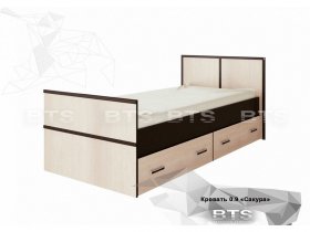 Кровать односпальная с ящиками 0,9м Сакура (BTS) в Линёво - linyovo.mebel-nsk.ru | фото