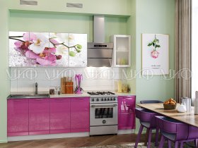 Кухонный гарнитур Орхидея (сиреневый) в Линёво - linyovo.mebel-nsk.ru | фото
