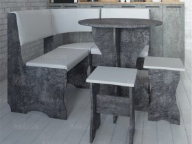 Кухонный уголок Лотос  (цемент темный к/з White) в Линёво - linyovo.mebel-nsk.ru | фото