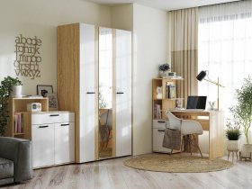 Модульная детская Санса (дуб сонома/белый) в Линёво - linyovo.mebel-nsk.ru | фото