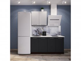 Модульная кухня Классика (белый глянец/черный) в Линёво - linyovo.mebel-nsk.ru | фото