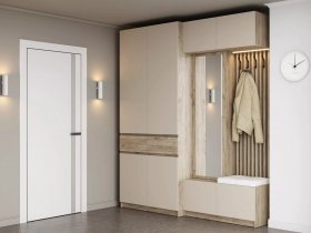 Модульная прихожая Бостон (дуб крафт серый/кашемир) в Линёво - linyovo.mebel-nsk.ru | фото