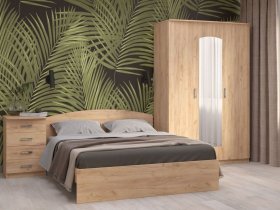 Модульная спальня Ирина (дуб крафт золотой) в Линёво - linyovo.mebel-nsk.ru | фото