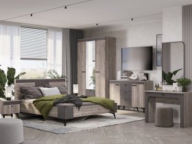 Модульная спальня Кассандра (дуб смоки/MF14) в Линёво - linyovo.mebel-nsk.ru | фото