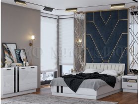 Модульная спальня Магнолия  (белый глянец) в Линёво - linyovo.mebel-nsk.ru | фото