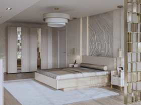 Модульная спальня Одетта (дуб эндгрей/меланж) в Линёво - linyovo.mebel-nsk.ru | фото