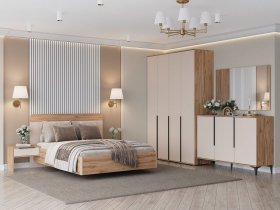 Модульная спальня Сицилия (дуб альпийский/тефия) в Линёво - linyovo.mebel-nsk.ru | фото