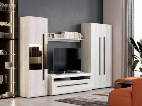 Модульная стенка Ницца (дуб витенберг) в Линёво - linyovo.mebel-nsk.ru | фото