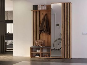 Прихожая Марракеш (дуб вотан/цемент темный) в Линёво - linyovo.mebel-nsk.ru | фото