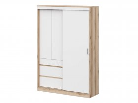 Шкаф-купе (1,5м) Брауни (дуб делано/белый) в Линёво - linyovo.mebel-nsk.ru | фото