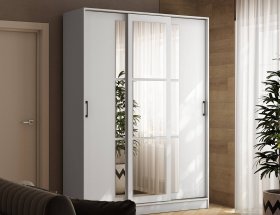 Шкаф-купе 1,6м «Стиль-2» (белый) в Линёво - linyovo.mebel-nsk.ru | фото