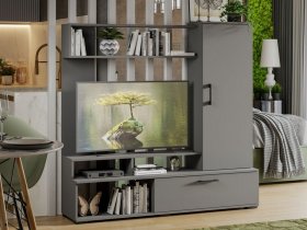 Стенка «Сиена» (графит серый) в Линёво - linyovo.mebel-nsk.ru | фото