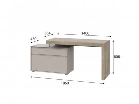 Стол 22 J-КШ Этна (дуб эндгрей/кашемир) в Линёво - linyovo.mebel-nsk.ru | фото