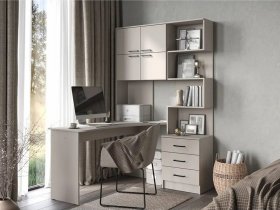 Стол компьютерный №1 Брауни левый (кашемир) в Линёво - linyovo.mebel-nsk.ru | фото