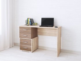 Стол письменный Сити-2 (ясень шимо темный/дуб сонома) в Линёво - linyovo.mebel-nsk.ru | фото