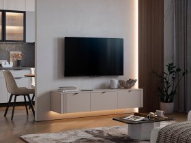 Тумба 2 Рич (кашемир/фрапучино матовый/черный) в Линёво - linyovo.mebel-nsk.ru | фото