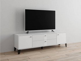 Тумба под ТВ Парус-10 (белый/белый снег) в Линёво - linyovo.mebel-nsk.ru | фото