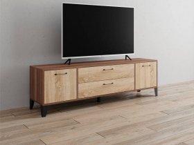 Тумба под ТВ Парус-13 (ясень шимо темный/дуб сонома) в Линёво - linyovo.mebel-nsk.ru | фото