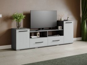 Тумба под ТВ Парус-2 (графит серый/серый камень) в Линёво - linyovo.mebel-nsk.ru | фото