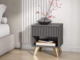 Тумба прикроватная Эккервуд (графит) в Линёво - linyovo.mebel-nsk.ru | фото