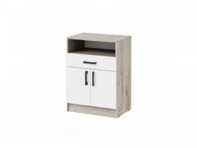 Тумба ТБ-1 Вега (дуб крафт серый/белый) в Линёво - linyovo.mebel-nsk.ru | фото